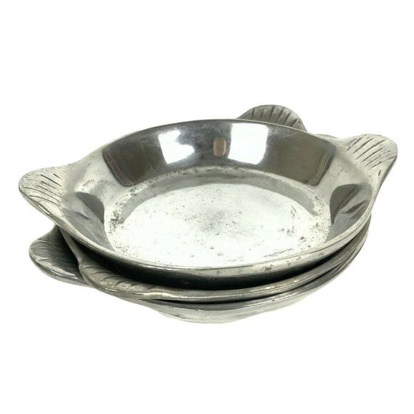 Cast Metal Aluminum Dishes Set Of 3 Shiny Round Candy Nuts Unbranded - Picture 4 of 6